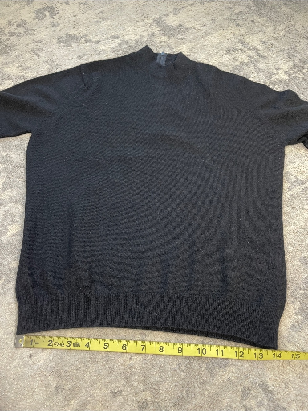 Vintage Pringle of Scotland 100% Cashmere Mock Neck Back Zip Sweater Black 40 - Picture 6 of 8
